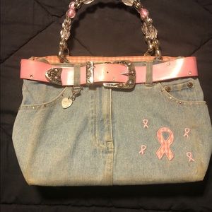 Breast Cancer denim purse